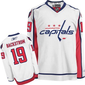 NHL Washington Capitals Trikot #19 Nicklas Backstrom Authentic Weiß Reebok Auswärts